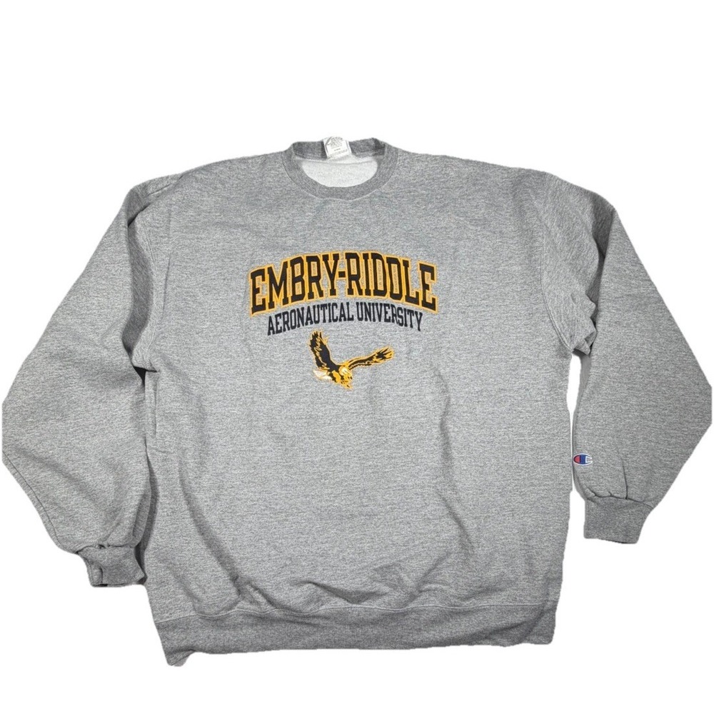 Embry Riddle Aeronautical University Eagles Champion Sweatshirt 2XL Vintage